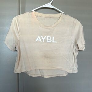 Crop top yellow workout tee